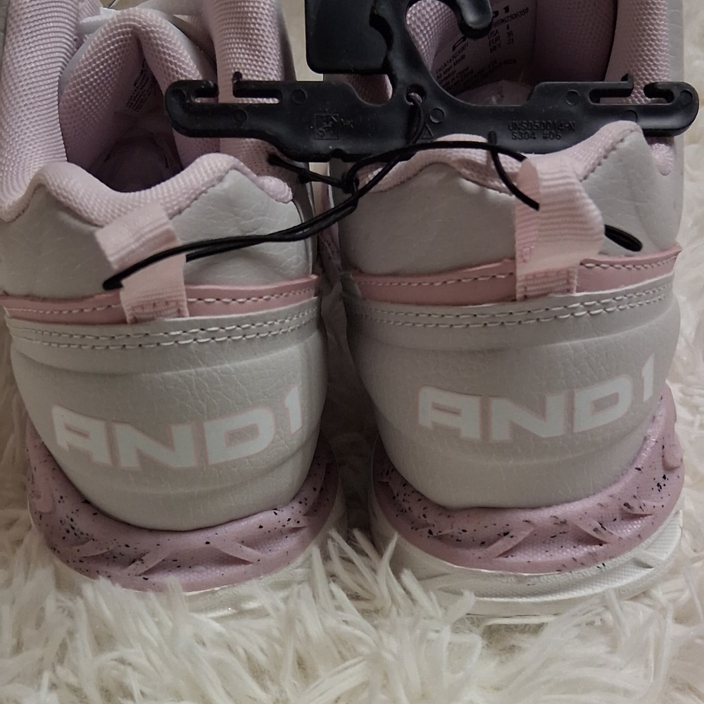 And1 Girl's White and Light Pink Athletic Sneakers